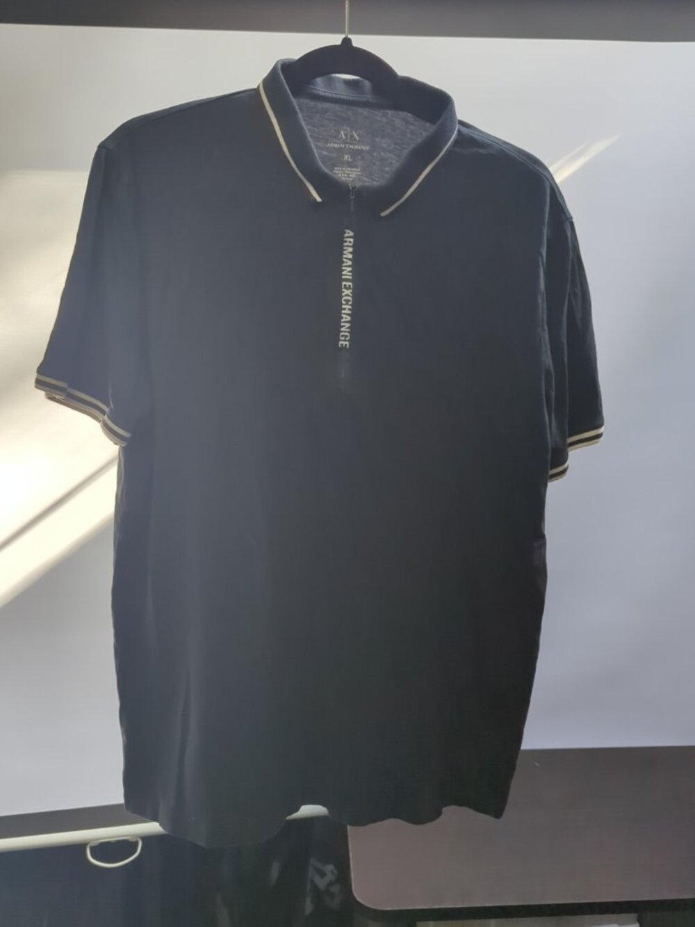 Armani Exchange A | X Polo Shirt 1/4 Zip Men's Black XL